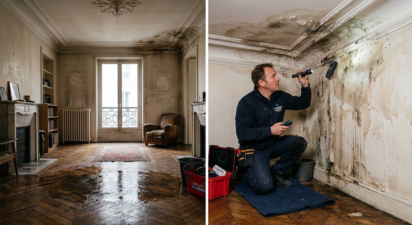 Intervention urgente dégât des eaux dans un appartement à Lyon 3