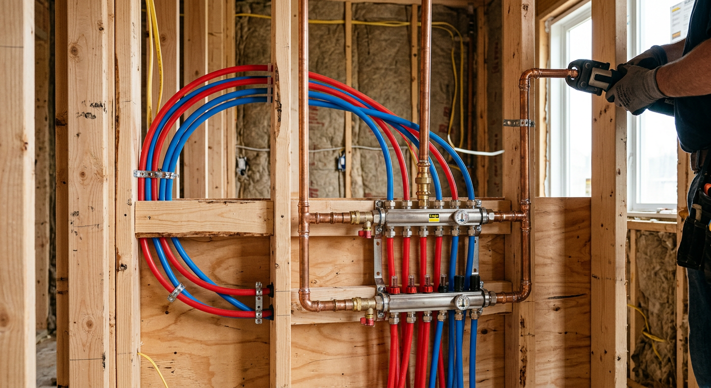 Création de réseau plomberie en cuivre et PER à Lyon 3 92